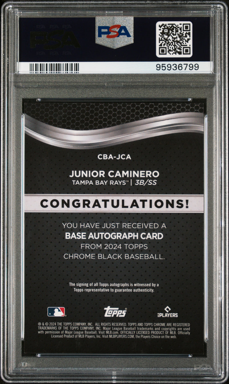 2024 Topps Chrome Black Autographs Junior Caminero