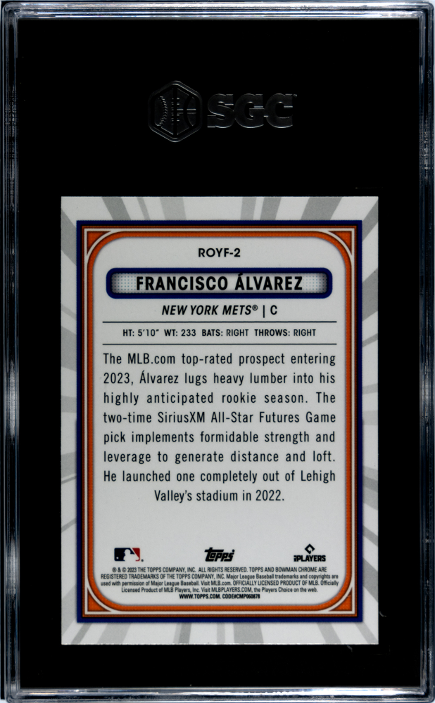 2023 Bowman Mega Box Francisco Alvarez Rookie of the Year Favorite ROY SGC 10