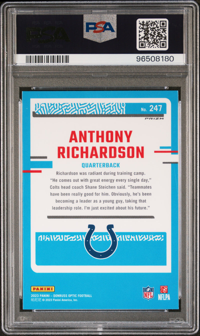 2023 Panini Donruss Optic Anthony Richardson Blue Hyper