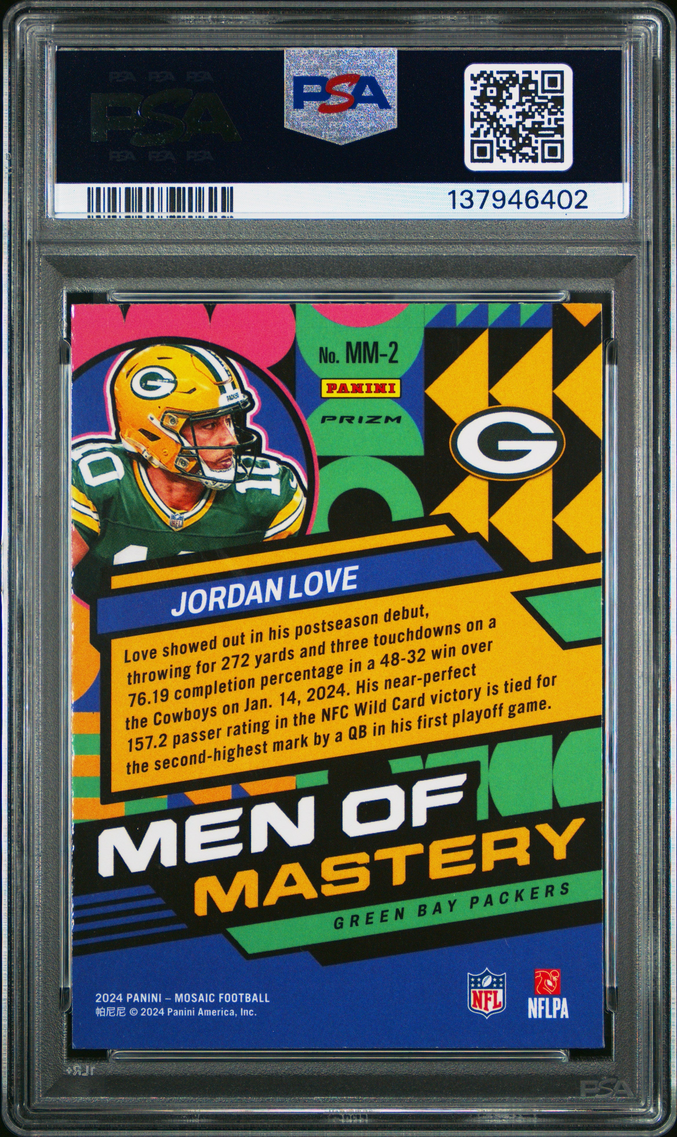 2024 Panini Mosaic Men Of Mastery Jordan Love #MM2 PSA 10 GEM MINT