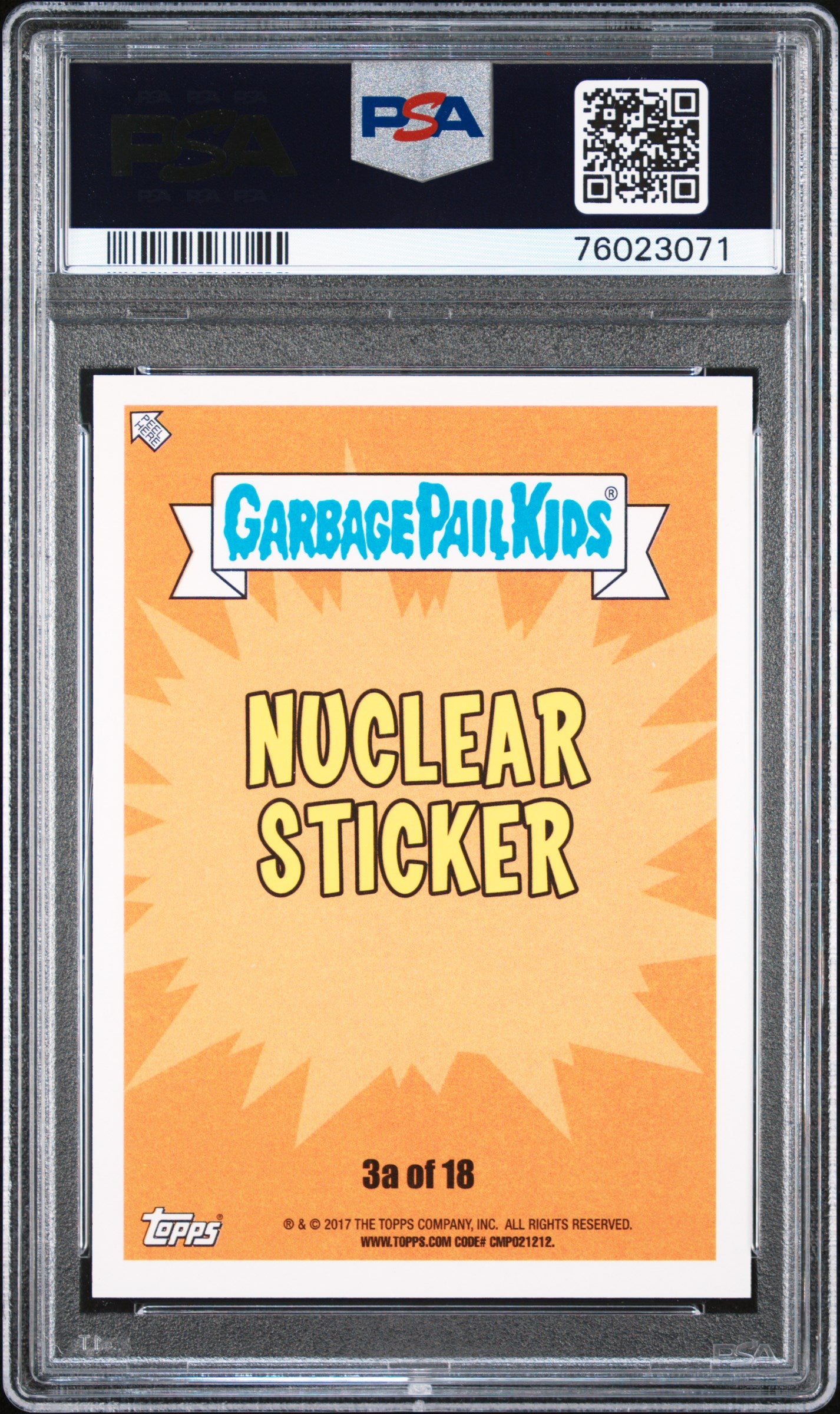 2017 Topps Garbage Pail Kids Nuclear Sticker Doomsday Donald Trump 3a PSA 10 GEM