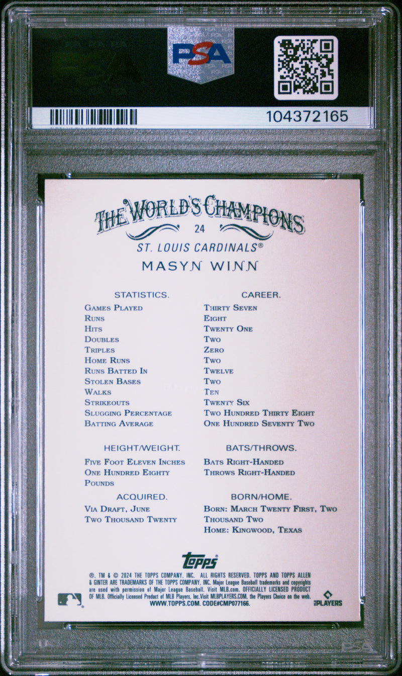 2024 Topps Allen & Ginter Masyn Winn Chrome Gold Refractor 23/50