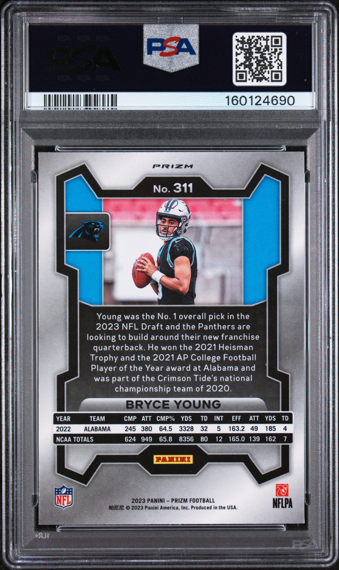 2023 Panini Prizm Bryce Young Silver #311 PSA 10