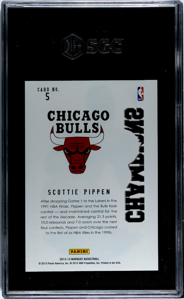 2012 Panini Marquee Scottie Pippen - Bulls Champions #5 SGC 10 GEM MINT RARE@!