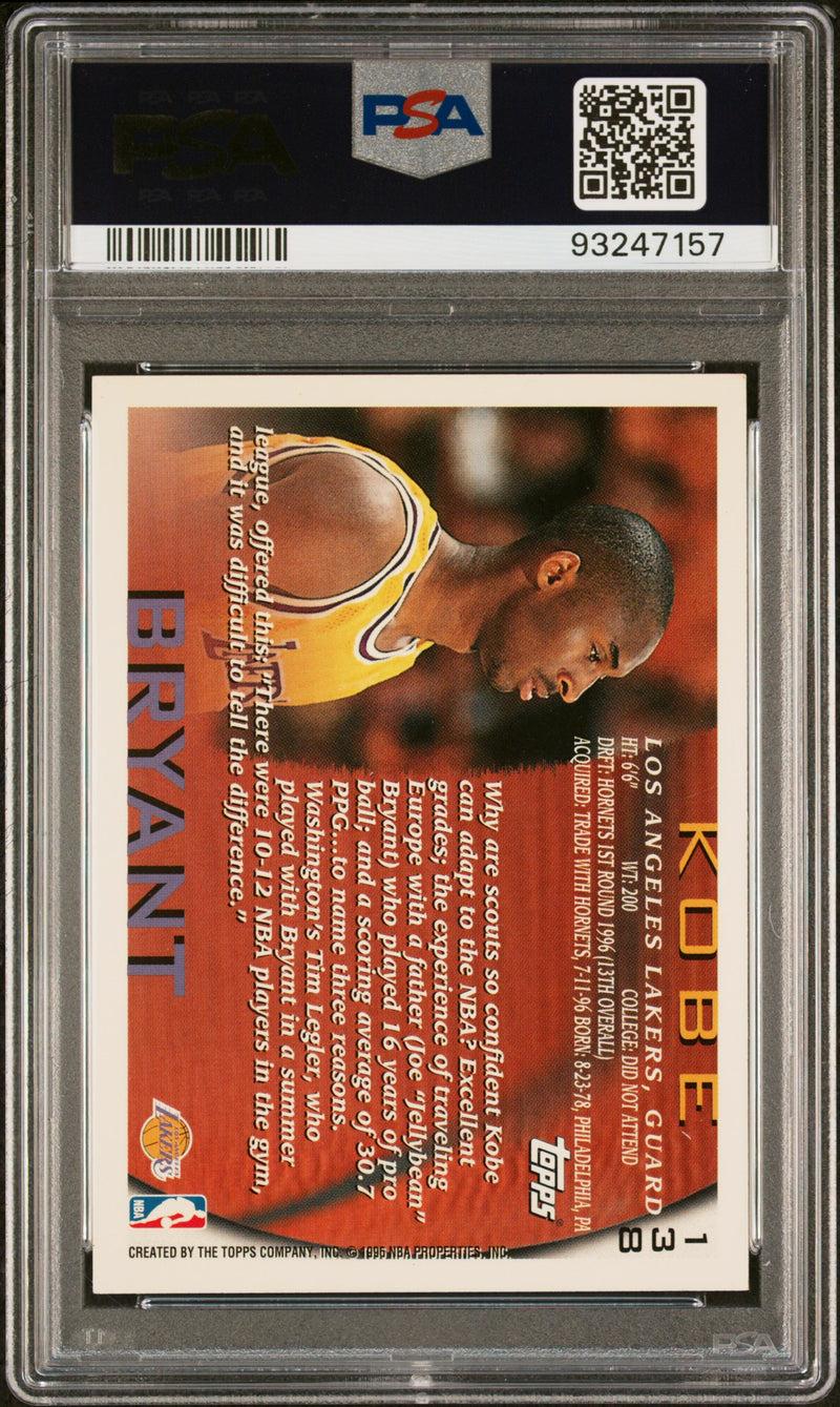 1996 Topps Kobe Bryant