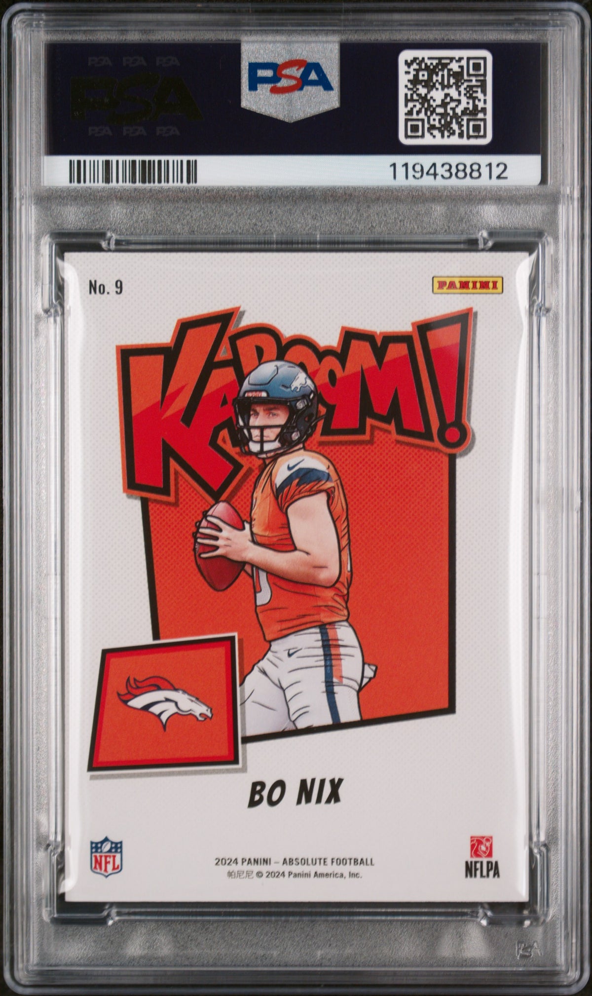 2024 Panini Absolute Kaboom! Horizontal Bo Nix #9 PSA 9
