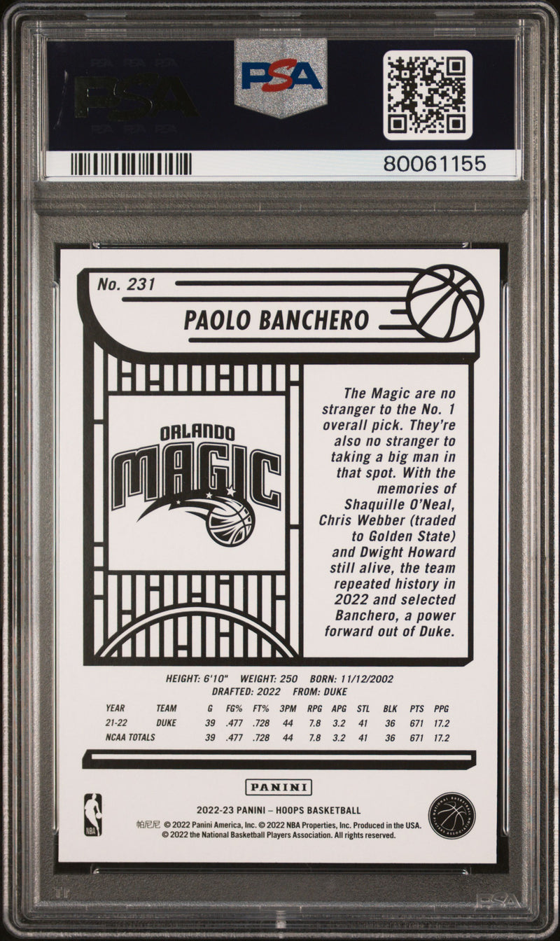 2022 Panini NBA Hoops Paolo Banchero