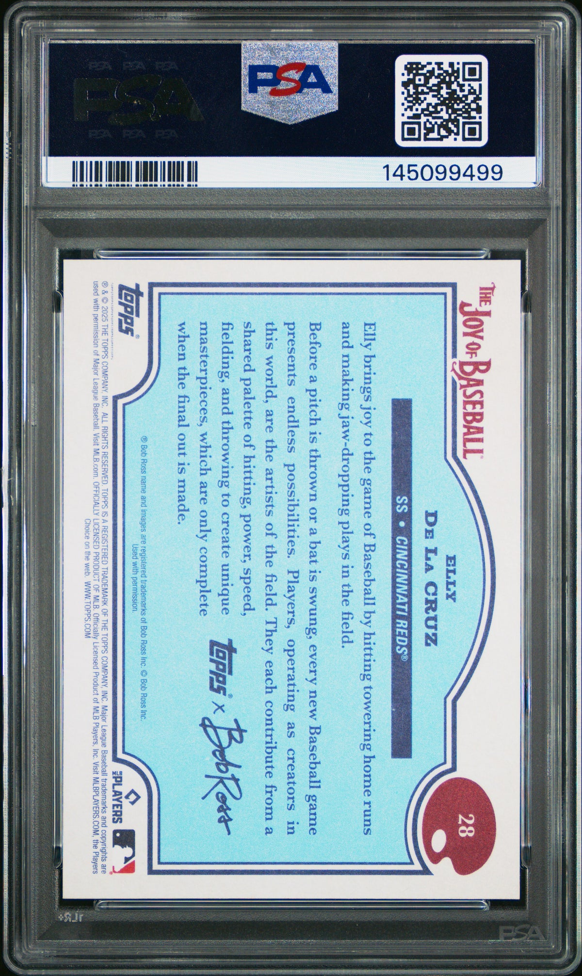 2025 Topps X Bob Ross The Joy Of Baseball Elly De La Cruz #28 PSA 8