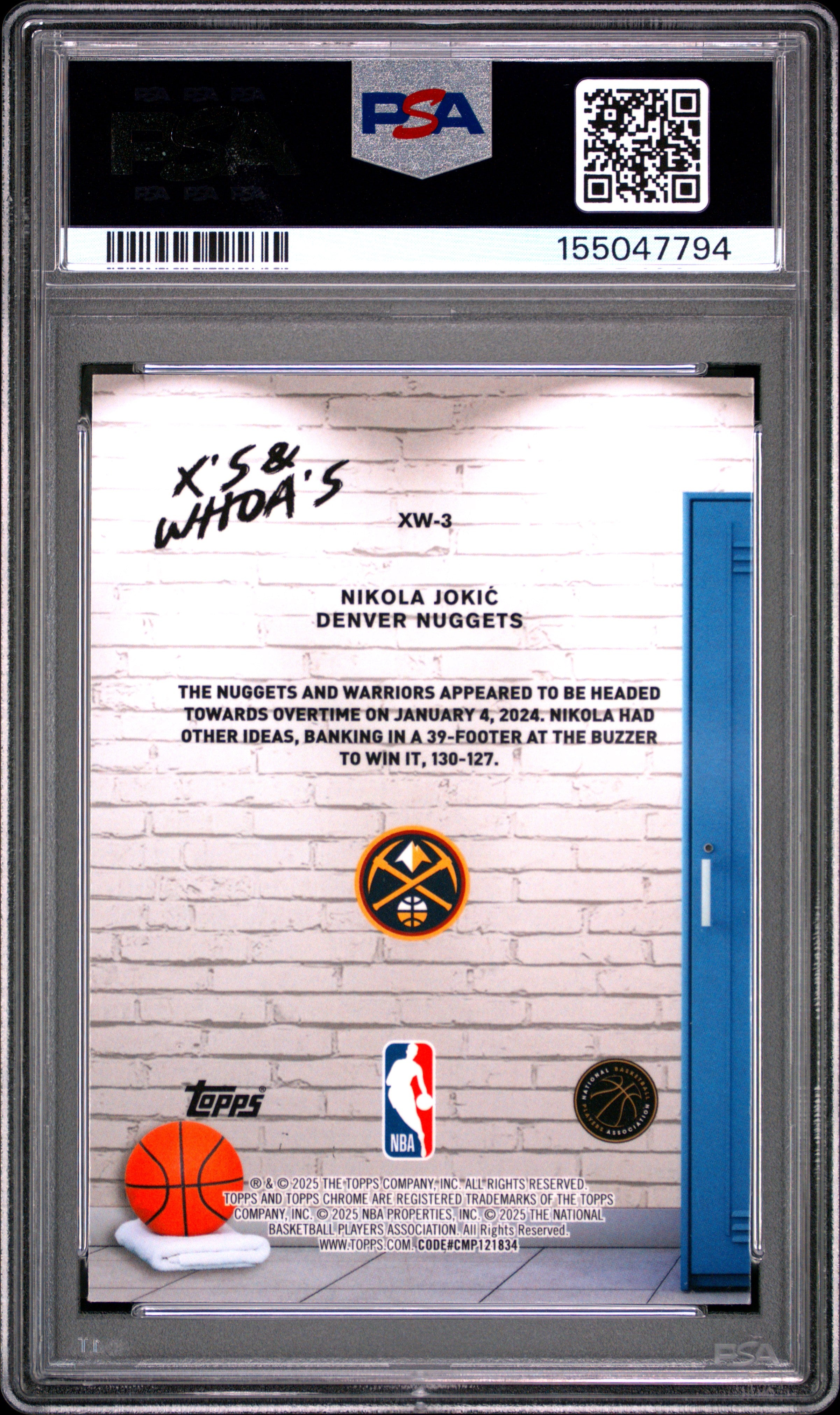 2025 Topps Chrome X'S And Whoa's Nikola Jokic Purple Ref 62/75 #XW-3 P