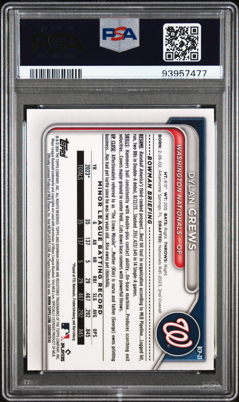 2024 Bowman Chrome Prospects Dylan Crews PRP Raywave
