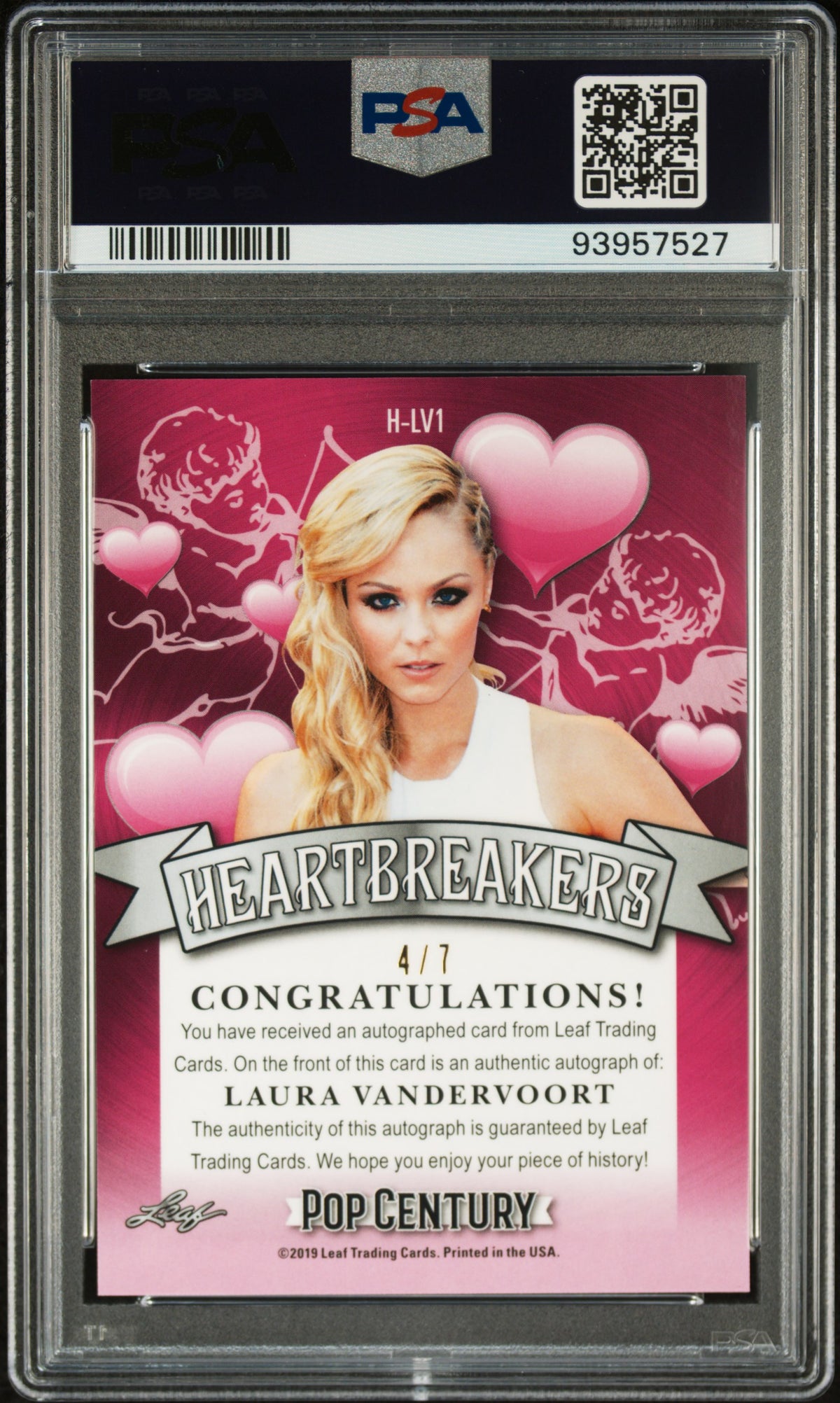2019 Leaf Metal Pop Century Heartbreakers Autograph Laura Vandervoort  PSA 10