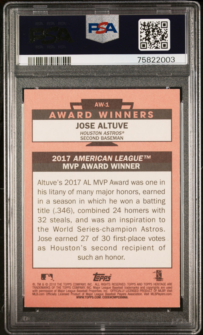 2023 Topps Archives Signature Series Jose Altuve 2018 Heritage AW 1/1 PSA 9