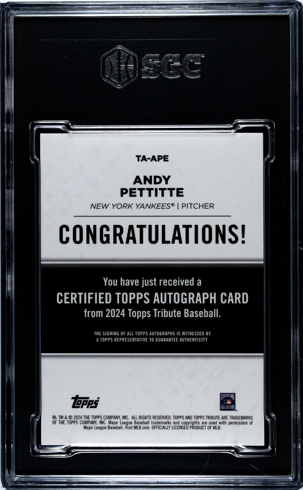 2024 Topps Tribute Andy Pettitte Autograph Orange 25 #TA-APE SGC 9