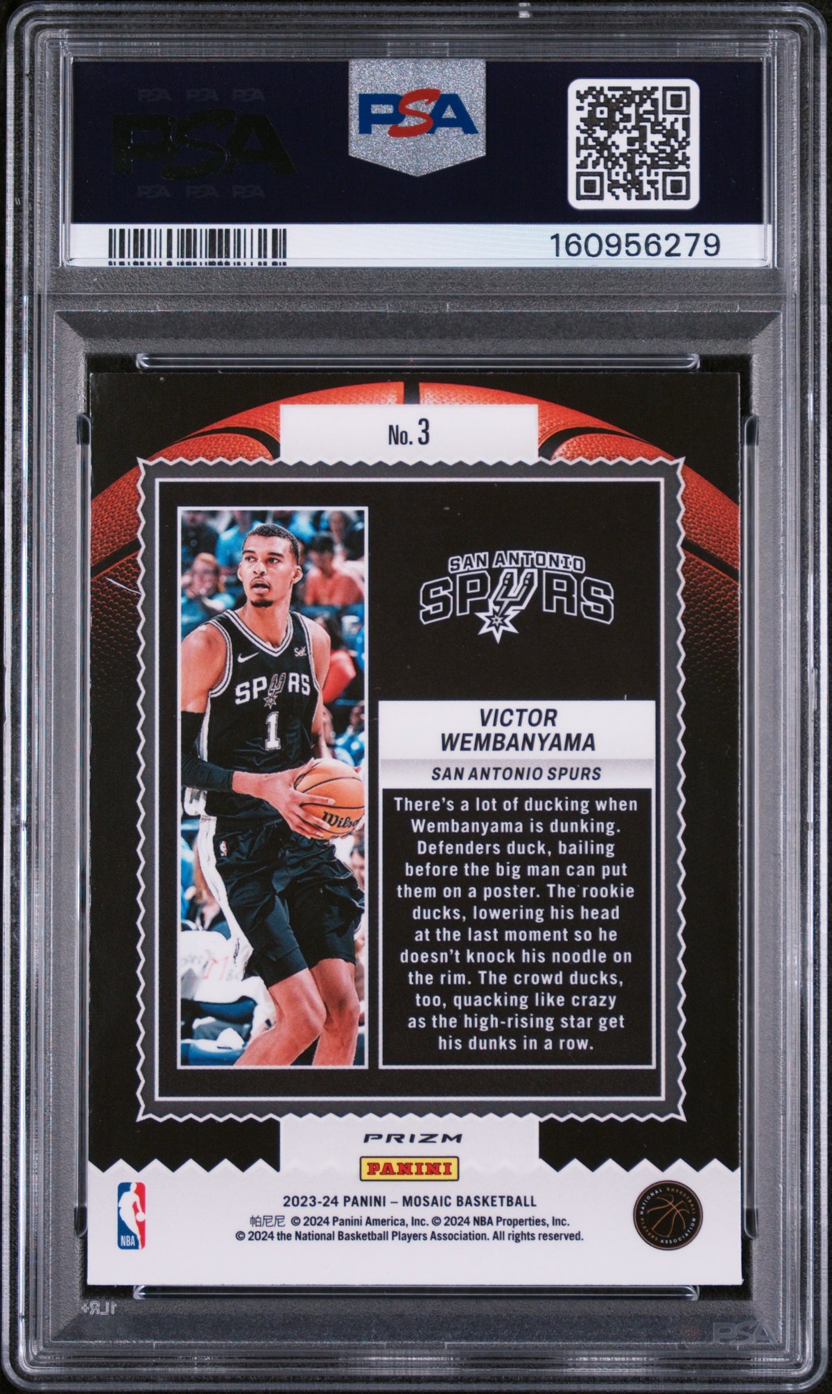 2023 Panini Mosaic Jam Masters Victor Wembanyama #3 PSA 9