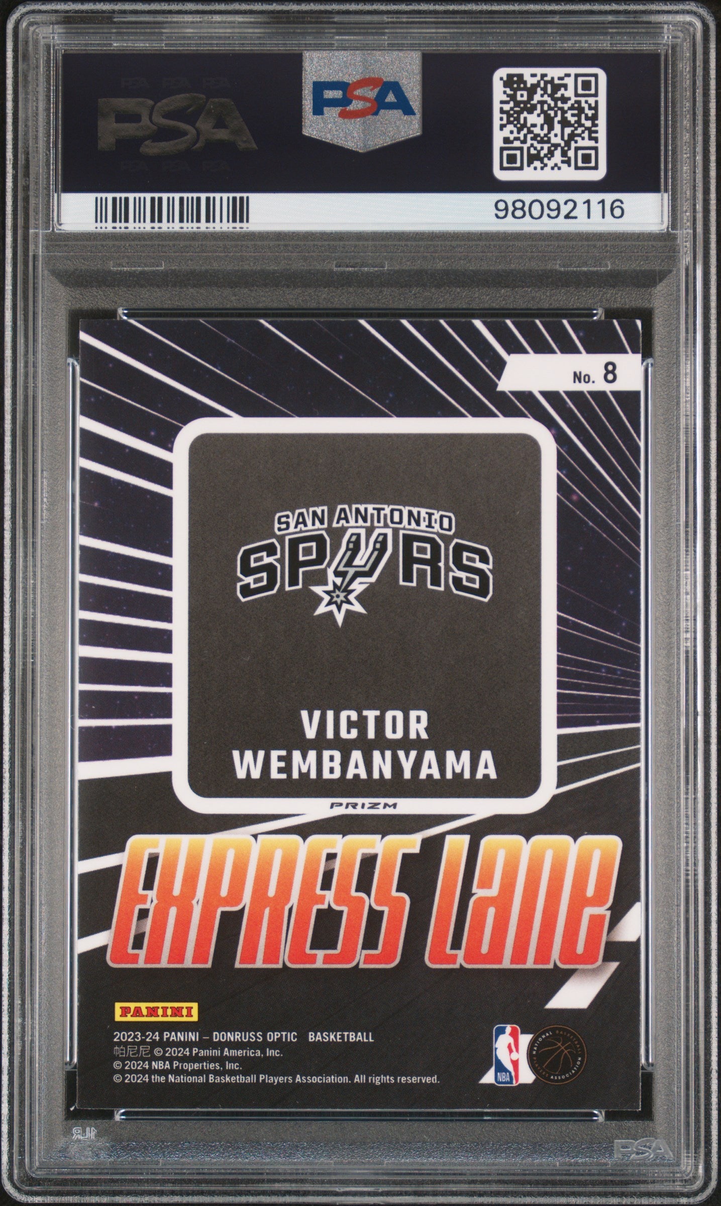 2023 Donruss Optic Express Lane Victor Wembanyama Holo Rookie #8 PSA 10 Spurs