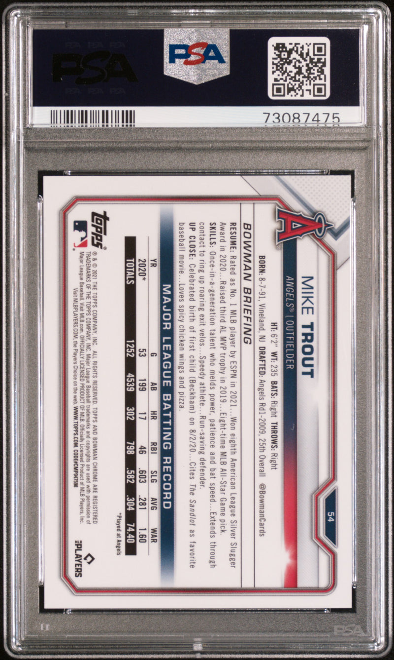 2021 Bowman Chrome Mike Trout Green Refractor