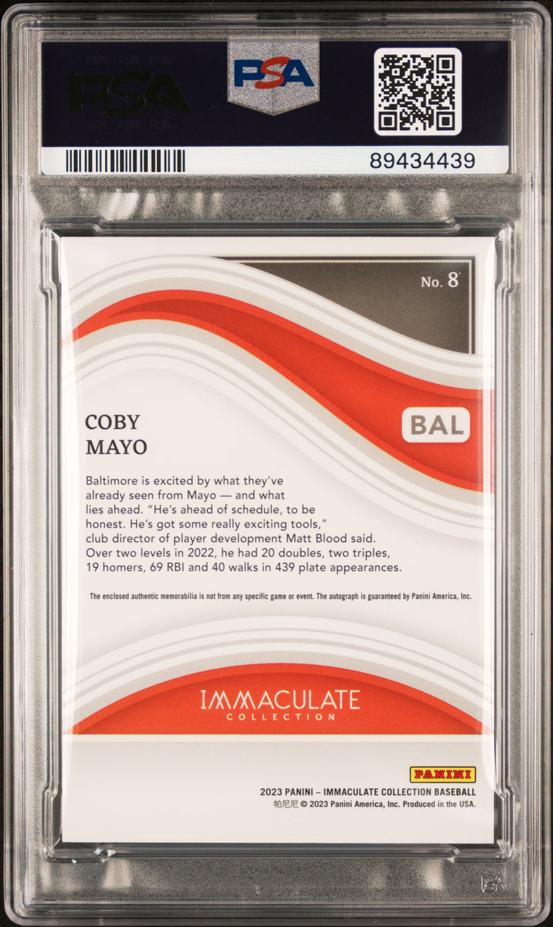 2023 Panini Immaculate Collection Coby Mayo Patch Autograph Red