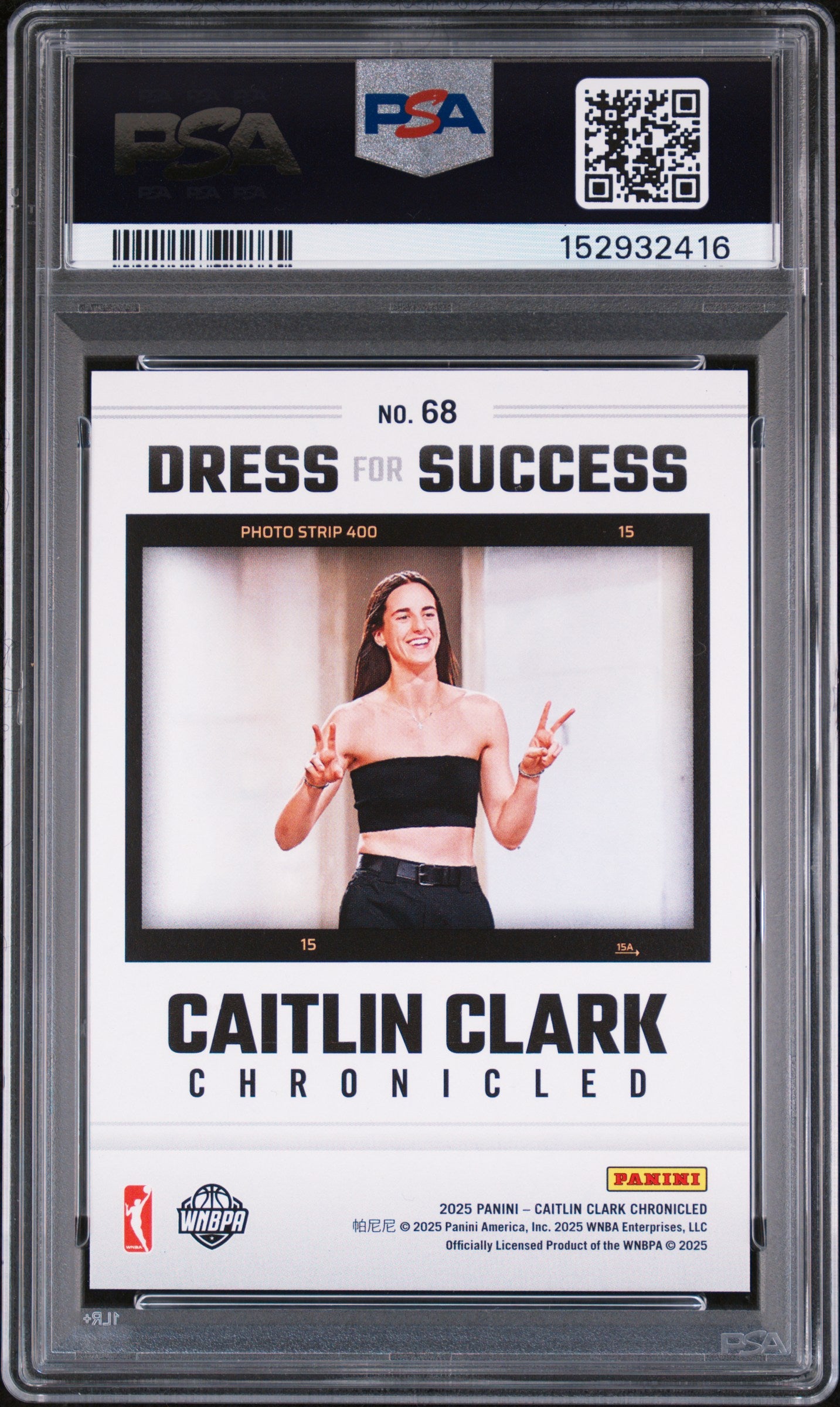 2025 Panini Caitlin Clark Chronicled Caitlin Clark Blue 159/199 PSA 10 GEM MINT