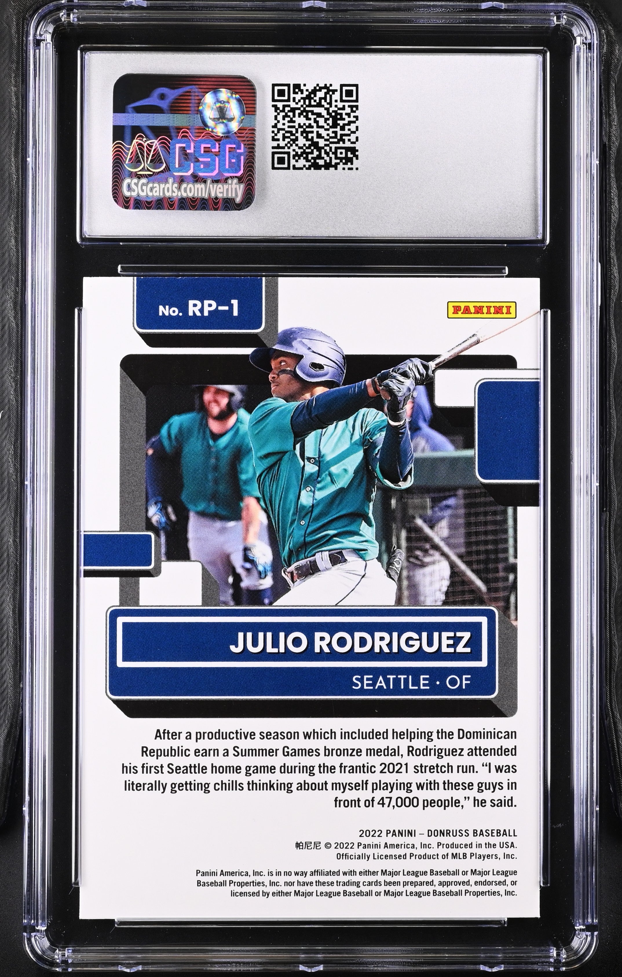 2022 Donruss (Placeholder) Julio Rodriguez Diamond #RP-1 CGC 10