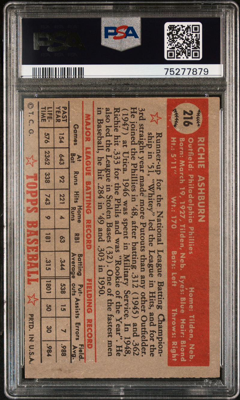 1952 Topps Richie Ashburn