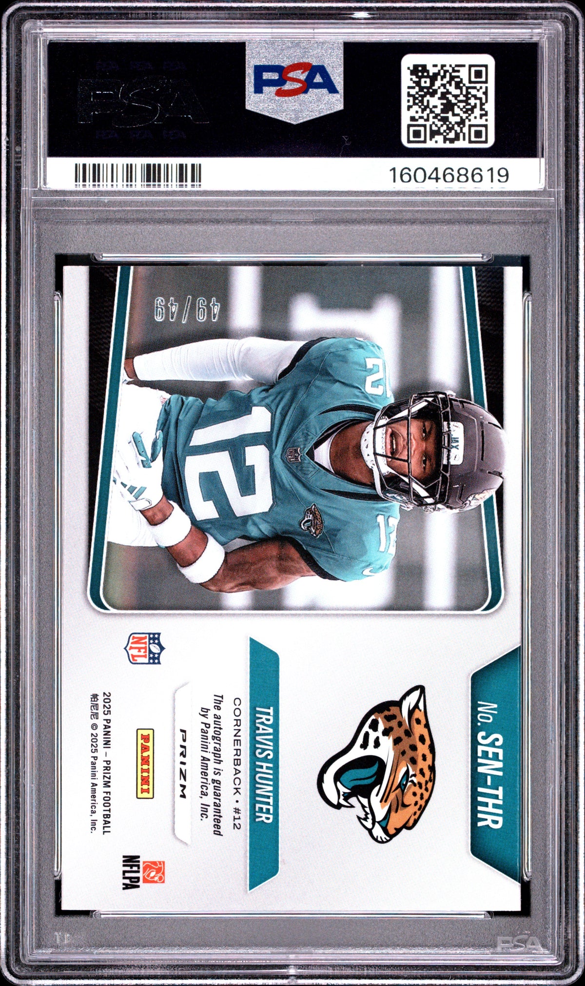 2025 Prizm Sensational Signatures Travis Hunter PRP Power #SEN-THR PSA 10 /49