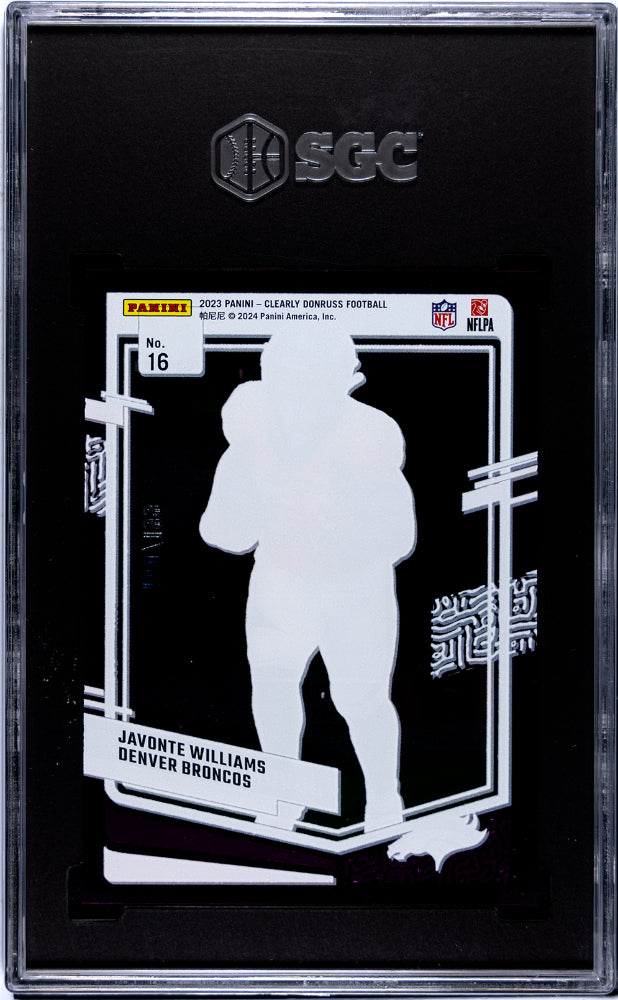 2023 Panini Clearly Donruss Javonte Williams Purple