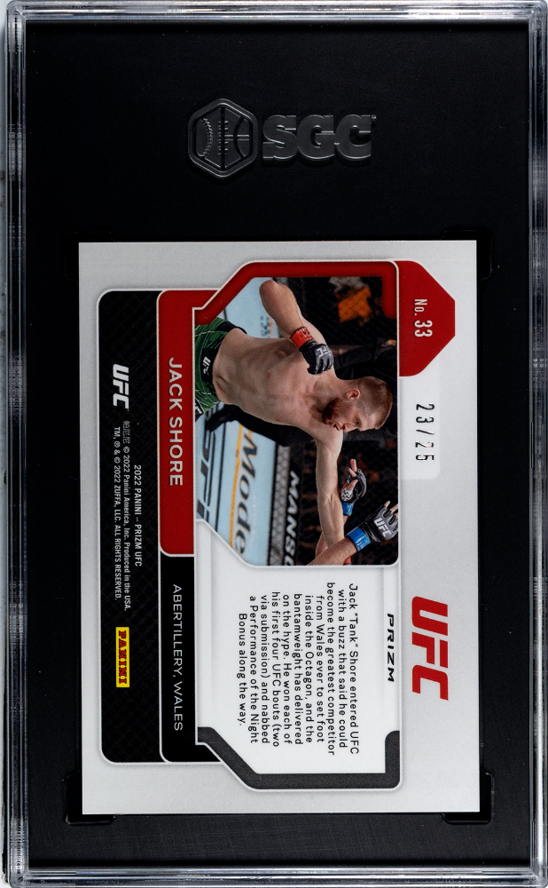 2022 Panini Prizm Ufc Jack Shore Green Pulsar Prizm #33 SGC 9