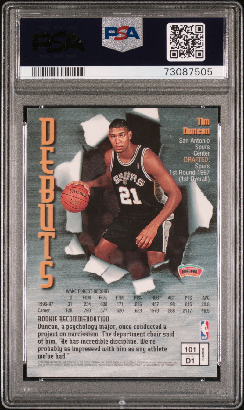 1997 Finest Tim Duncan W Coating