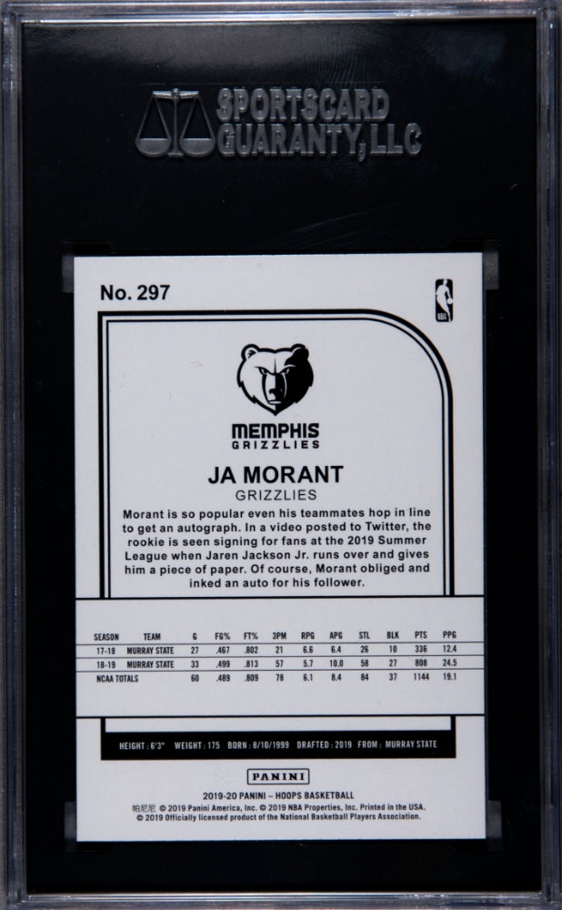 2019-20 Panini Hoops Ja Morant Tribute