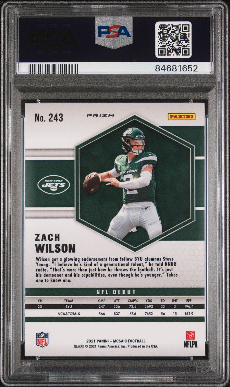 2021 Panini Mosaic Zach Wilson Reactive Orange