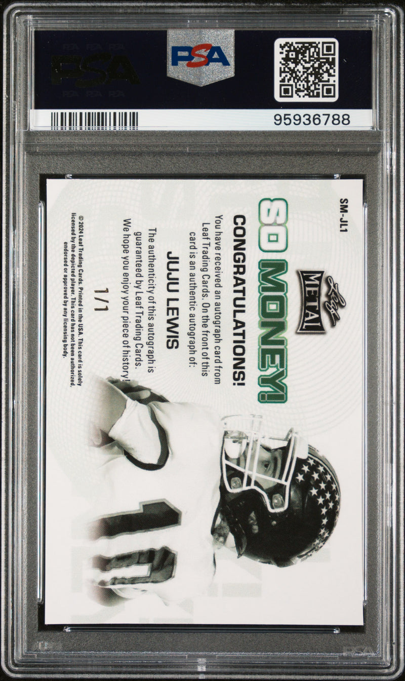 2024 Leaf Metal So Money Autographs Juju Lewis So Money Au Orange PSA 8