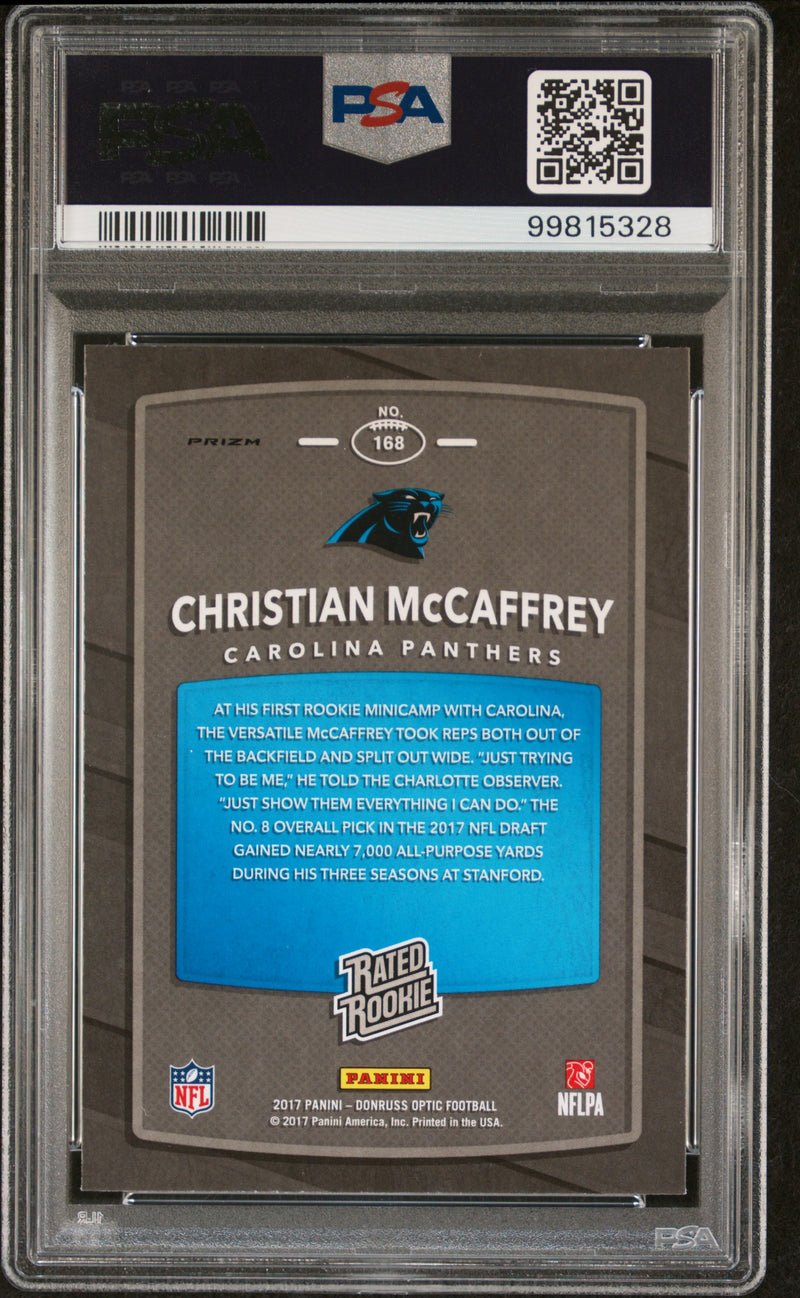 2017 Panini Donruss Optic Christian Mccaffrey Red Yellow PSA 10 Rookie 49ers