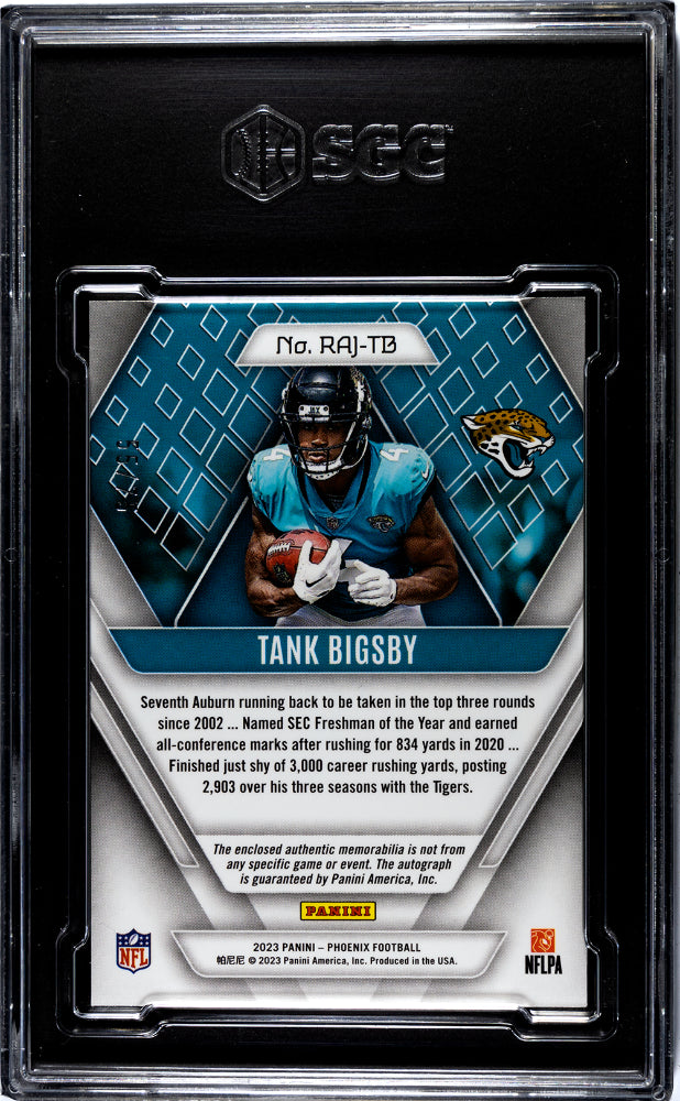 2023 Phoenix Tank Bigsby Rookie Autograph Jersey Yellow Prime SGC 9 Auto 10