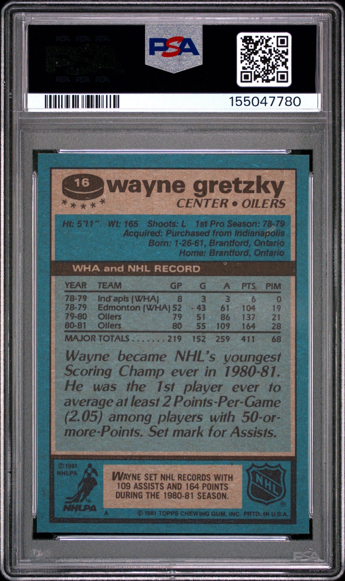 1981 Topps Wayne Gretzky #16 PSA 9