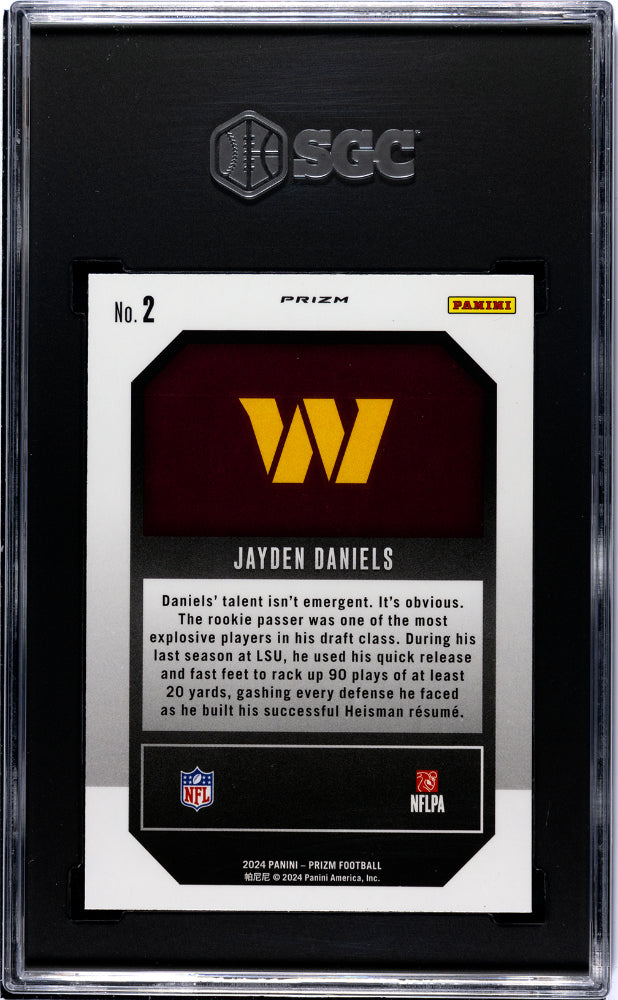 2024 Prizm Jayden Daniels Emergent Green Ice Rookie #2 SGC 9.5 Commanders