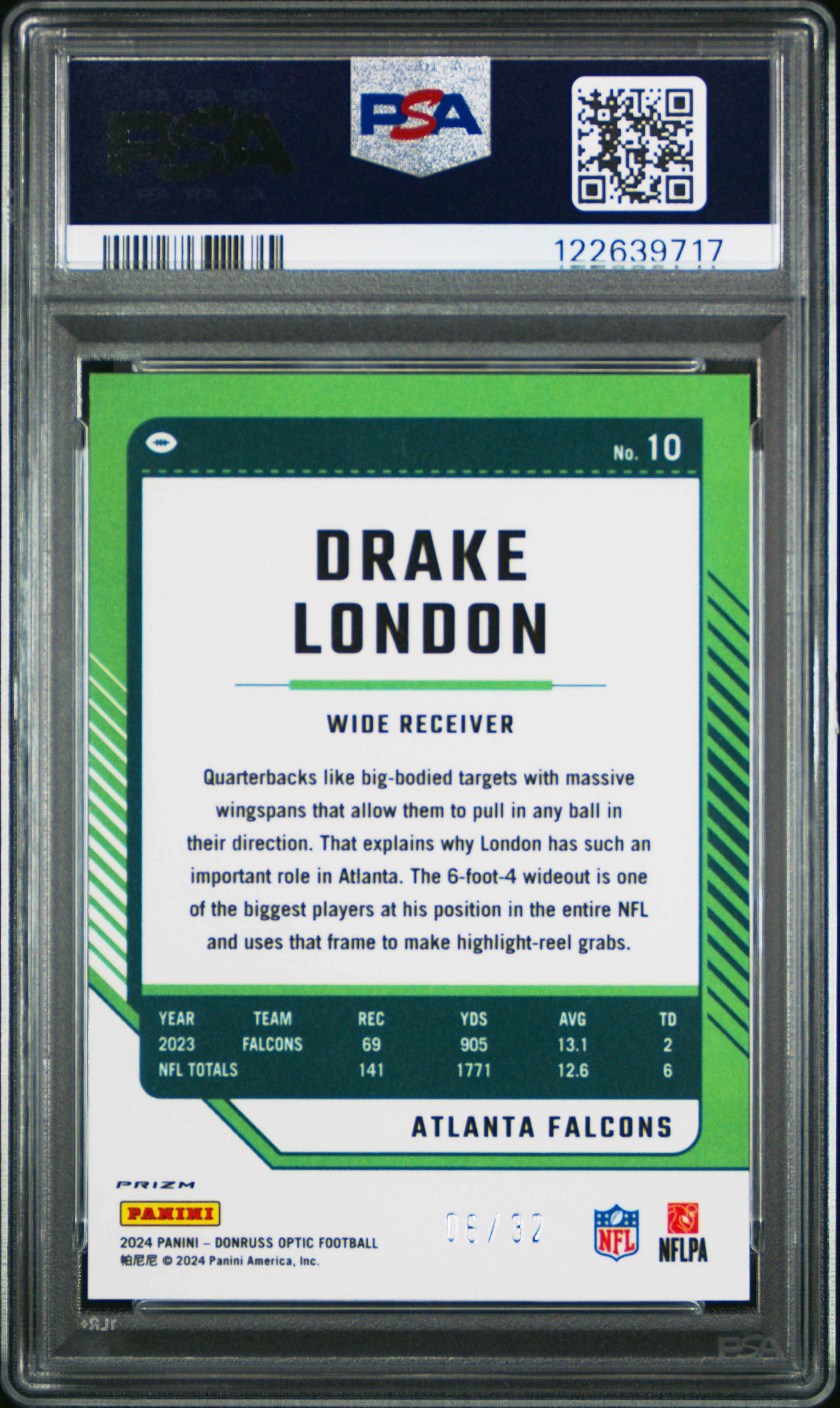 2024 Panini Donruss Optic Drake London Team Logo #10 PSA 9