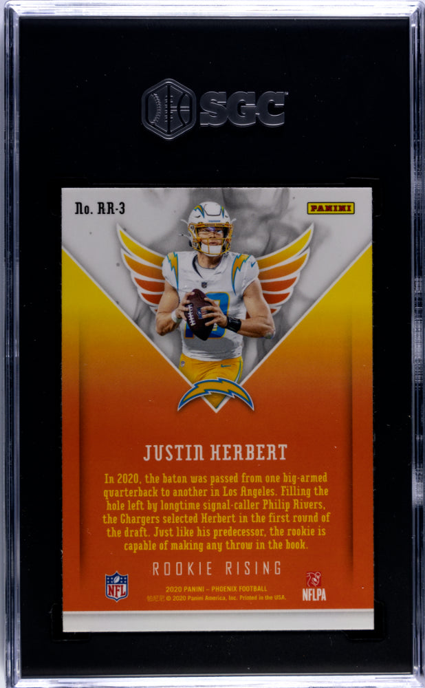 2020 Panini Phoenix Justin Herbert Rookie Rising Rookie #RR-3 SGC 9.5