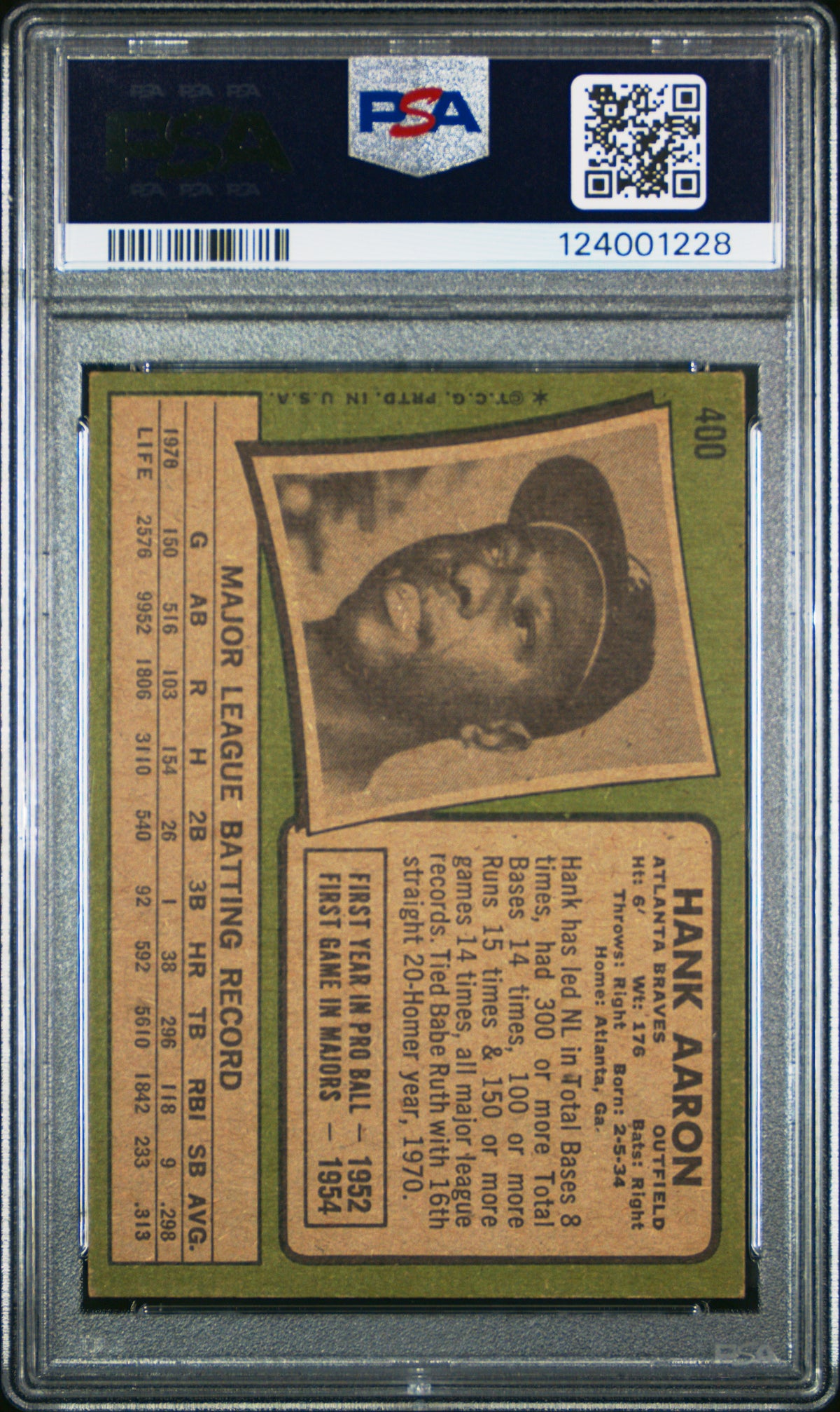 1971 Topps Hank Aaron #400 PSA 5