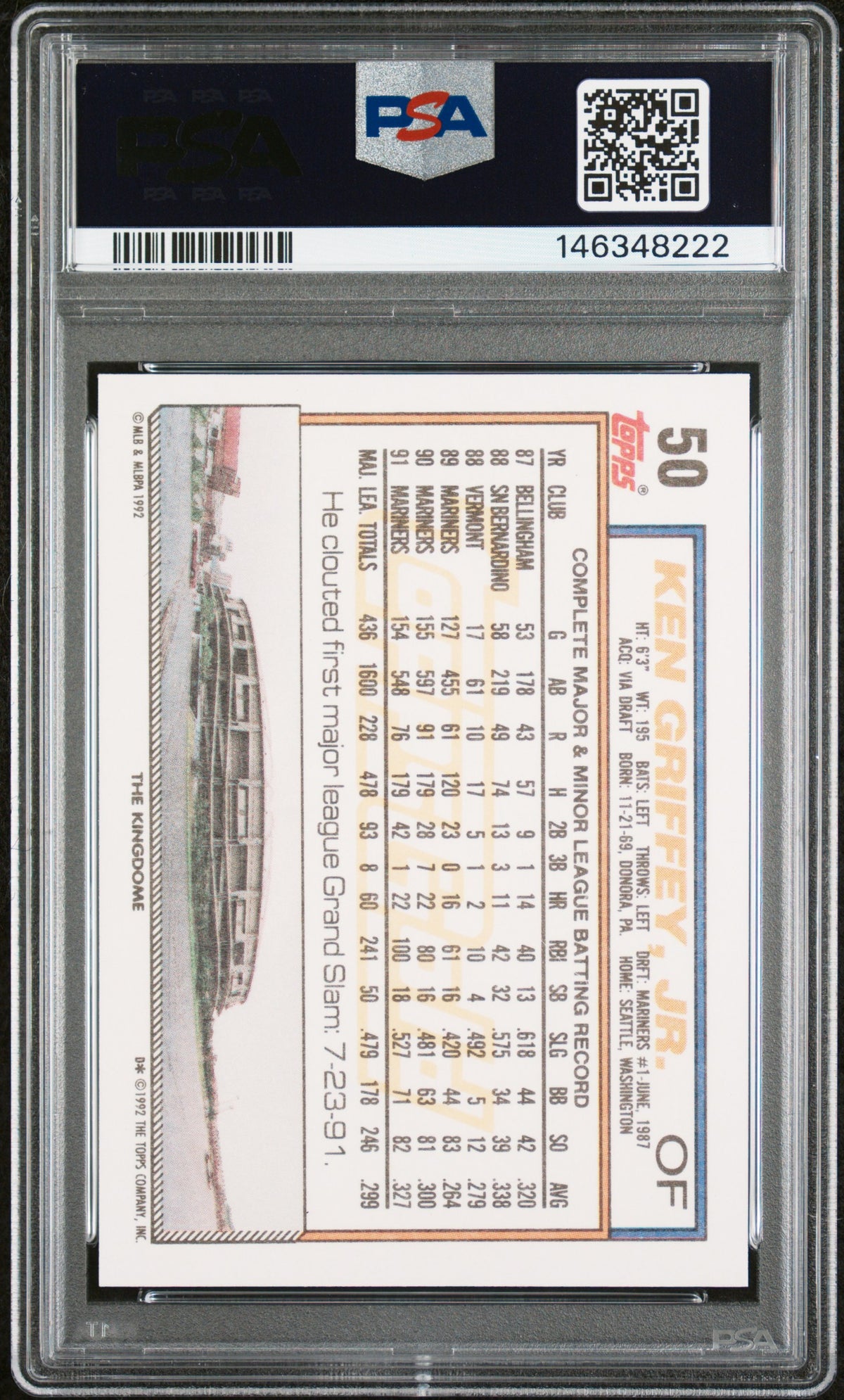 1992 Topps Gold Ken Griffey JR. Winner #50 PSA 10
