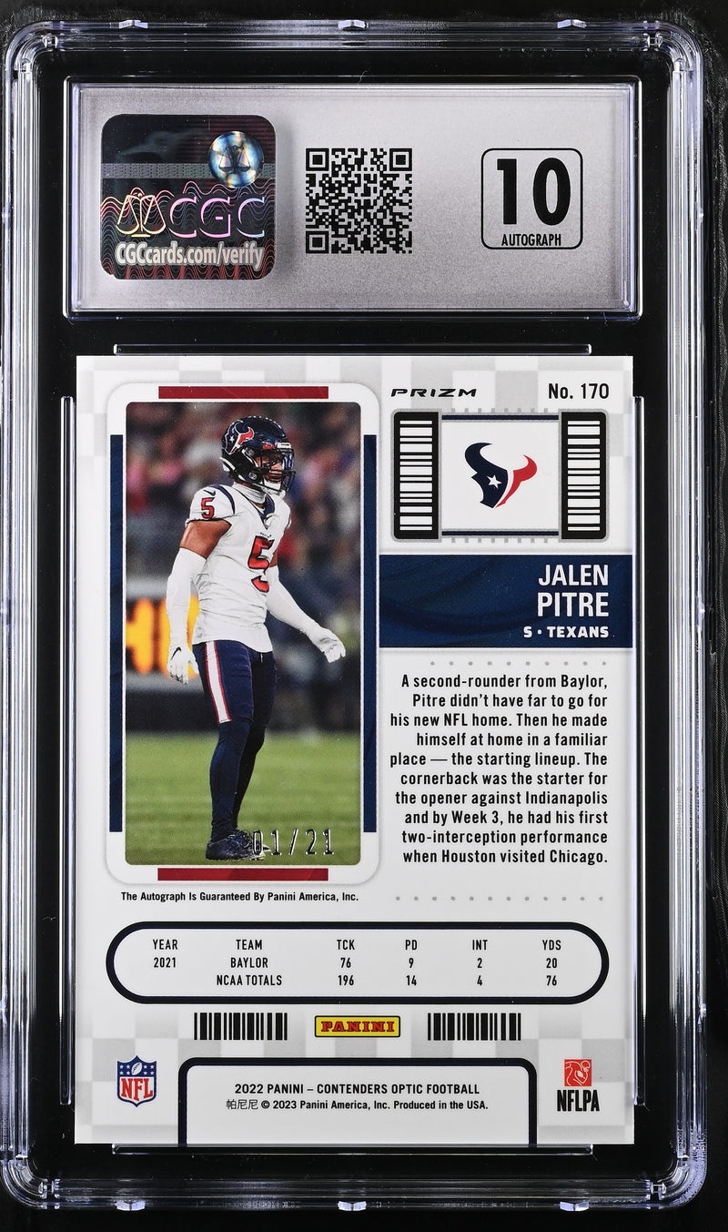 2022 Contenders Optic Jalen Pitre Purple Pulsar