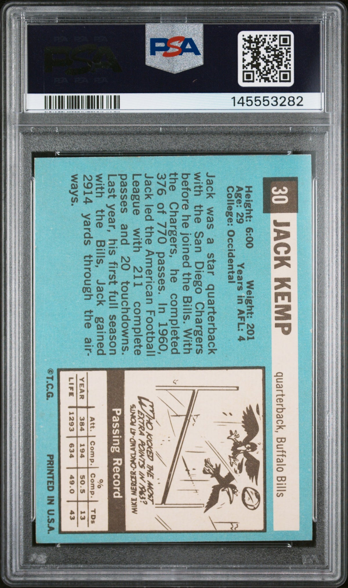 1964 Topps Jack Kemp #30 PSA 6