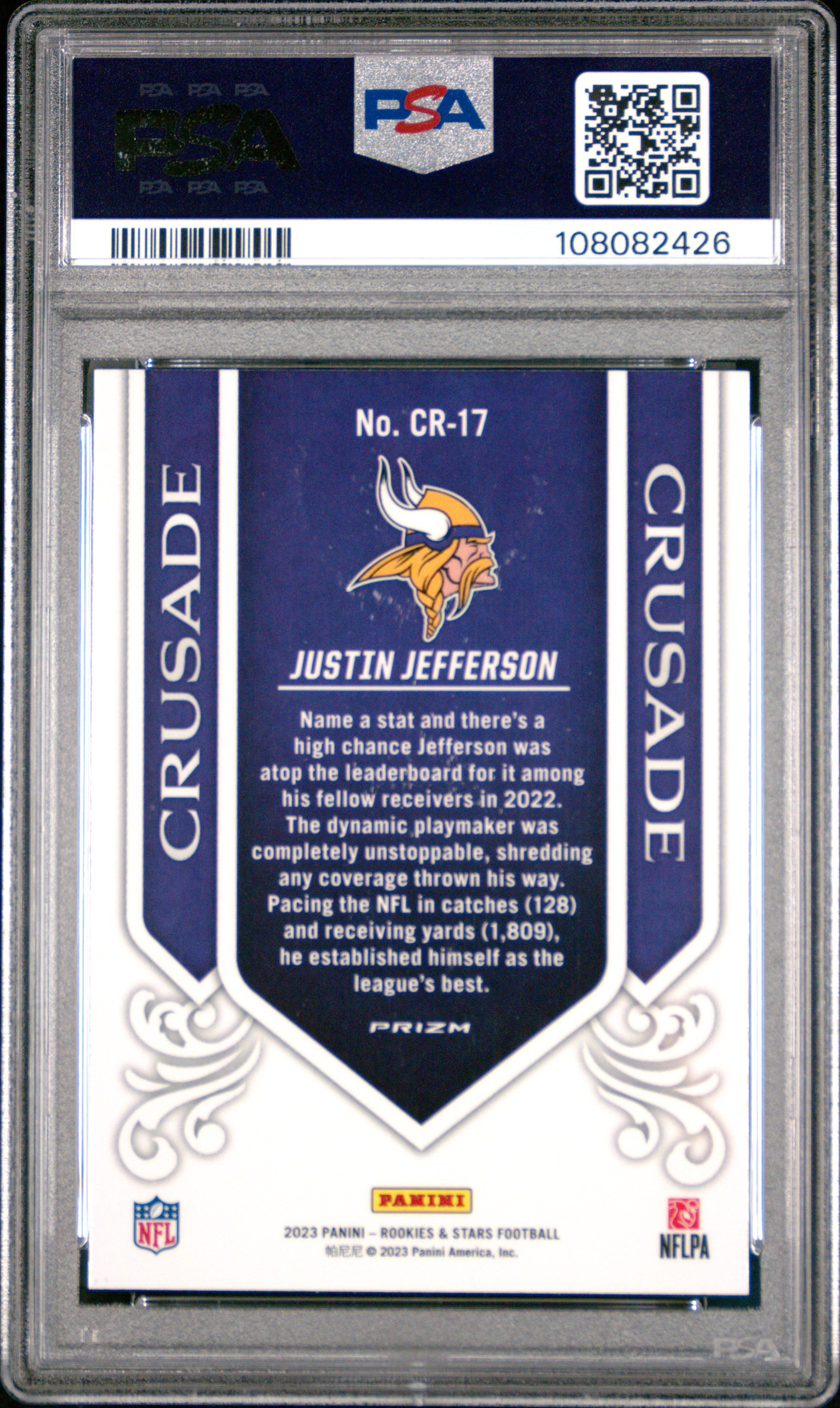 2023 Rookies & Stars Crusade Justin Jefferson Longevity PSA 10 Minnesota Vikings