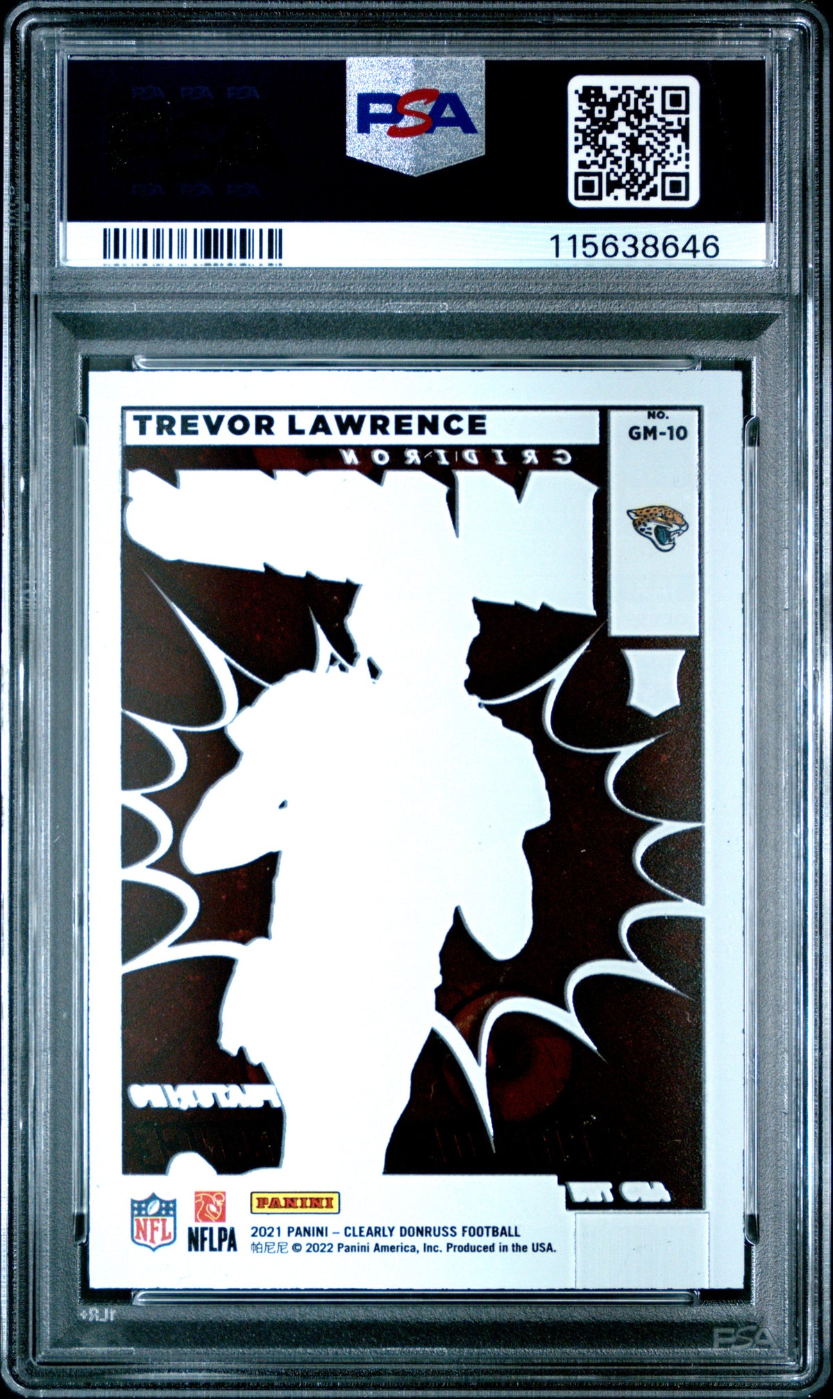 2021 Clearly Donruss Gridiron Marvels Trevor Lawrence Rookie GM-10 PSA 9 Jaguars