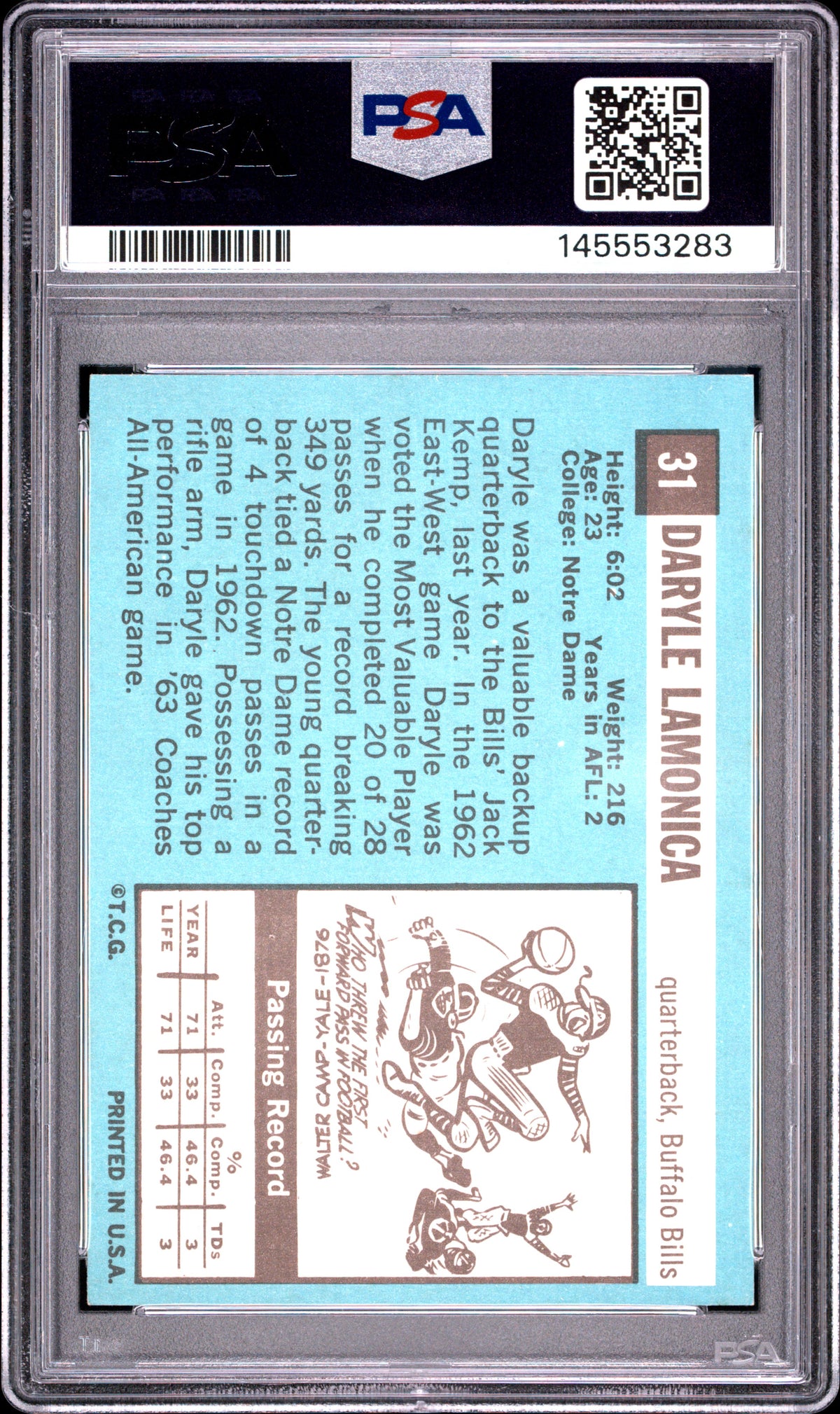 1964 Topps Daryle Lamonica #31 PSA 7