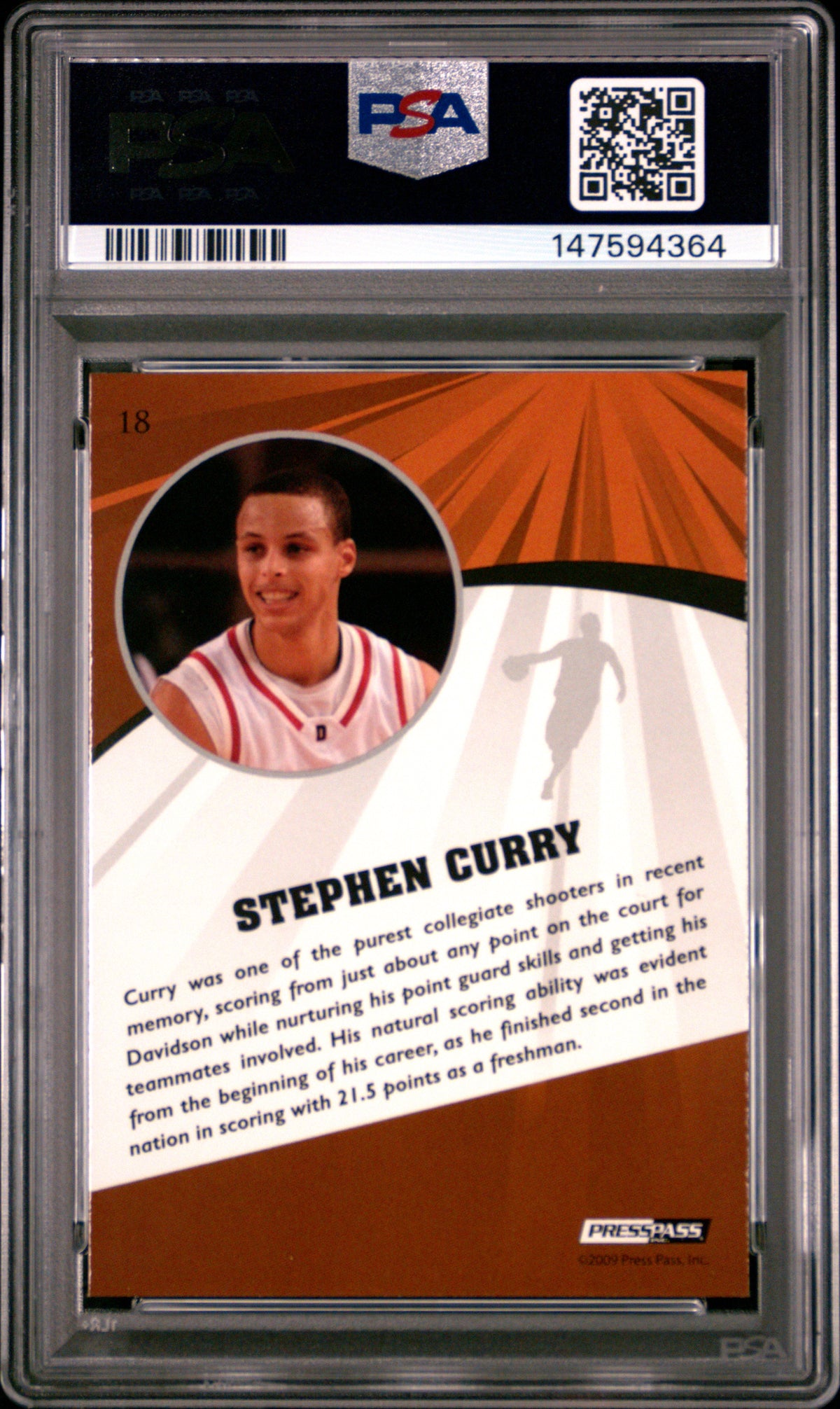 2009 Press Pass Fusion Stephen Curry #18 PSA 8