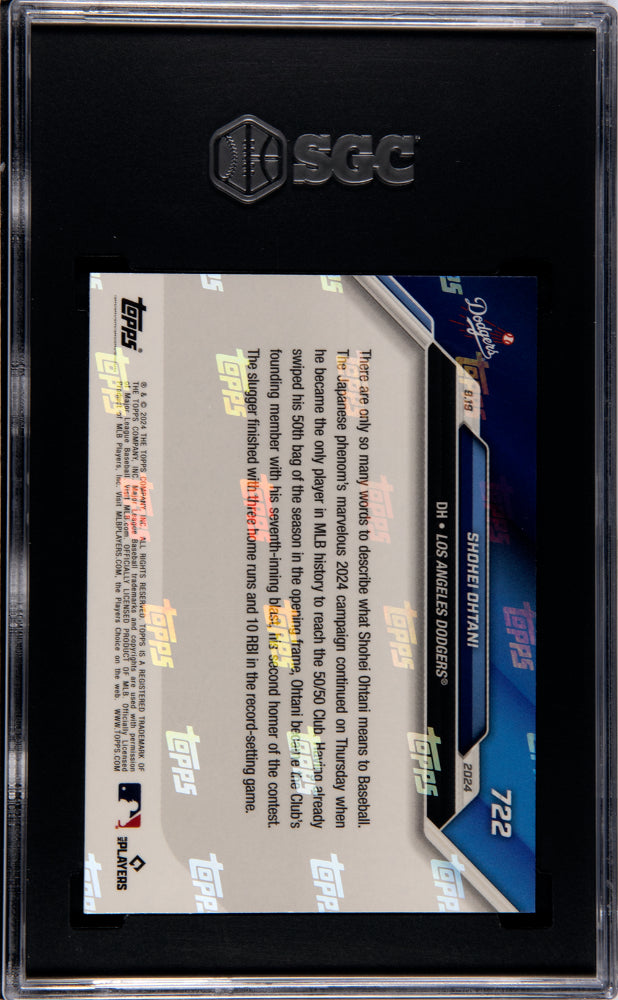 2024 Topps Now Shohei Ohtani #722 SGC 8 Los Angeles Dodgers