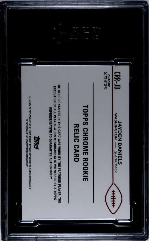 2024 Topps Chrome Jayden Daniels Rookie Relic Superfractor  SGC 9
