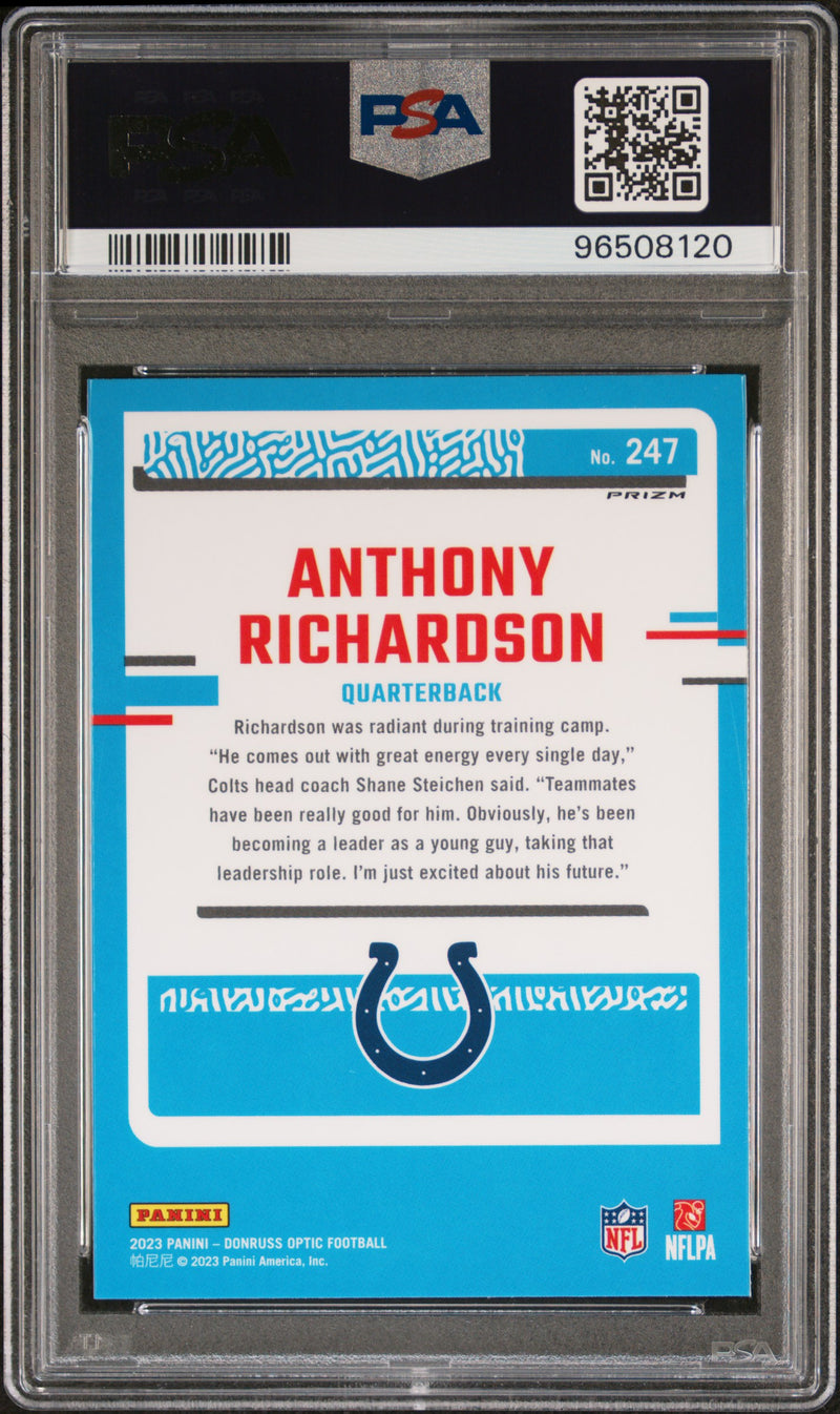 2023 Panini Donruss Optic Anthony Richardson Blue Hyper