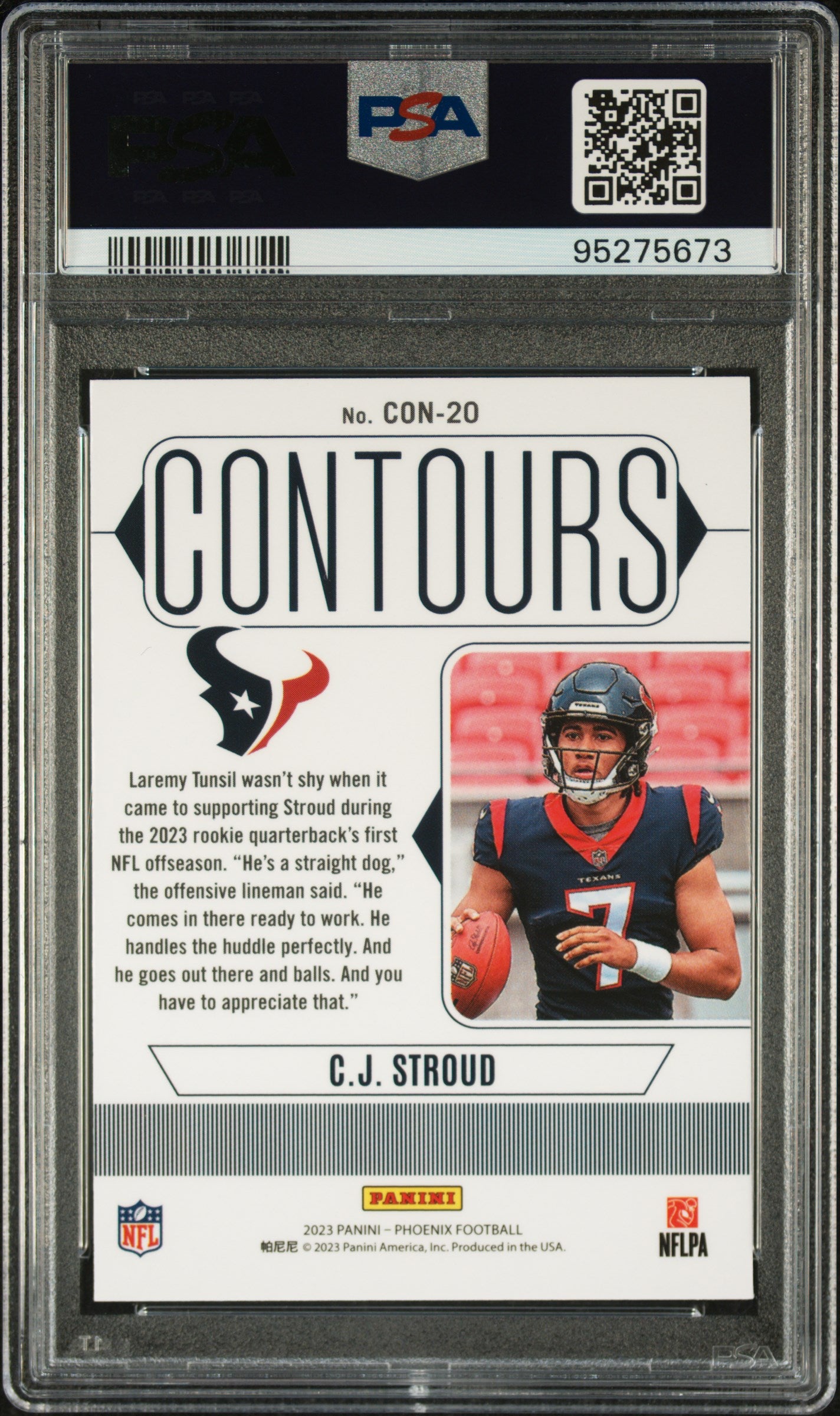2023 Panini Phoenix Contours CJ Stroud White Shimmer #CON20 PSA 10