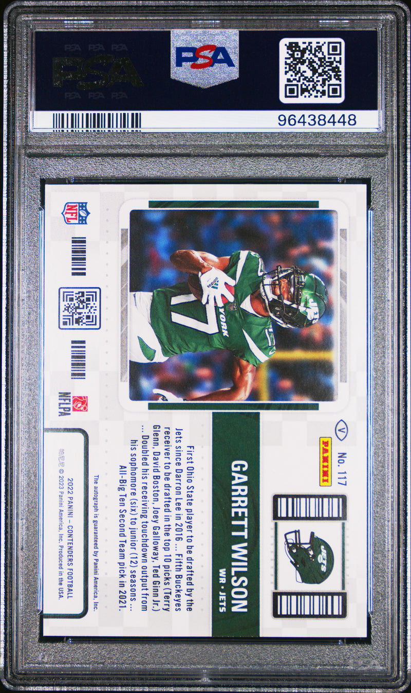 2022 Panini Contenders Garrett Wilson Variation Auto Cracked Ice 03/22 PSA 9